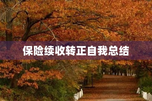 保险续收转正自我总结