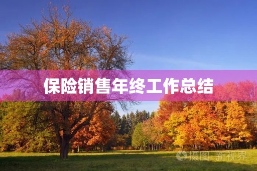 保险销售年终工作总结（7篇）
