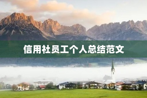 信用社员工个人总结范文