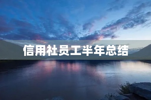 信用社员工半年总结