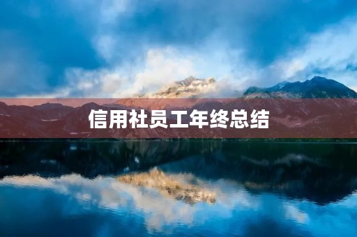 信用社员工年终总结