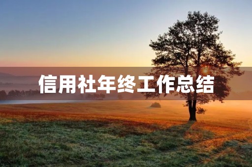 信用社年终工作总结