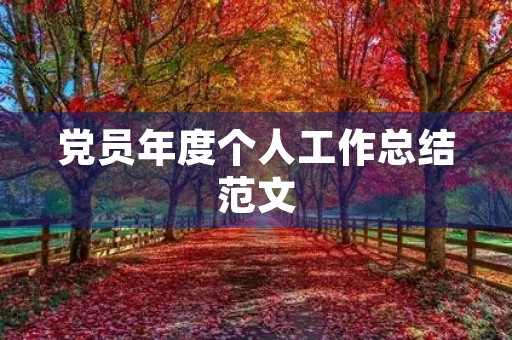 党员年度个人工作总结范文【5篇】
