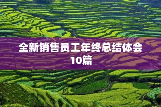 全新销售员工年终总结体会10篇