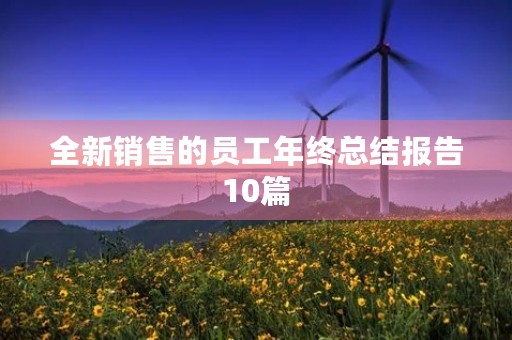 全新销售的员工年终总结报告10篇 全新销售的员工年终总结报告10篇