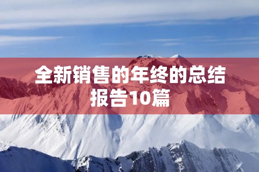 全新销售的年终的总结报告10篇