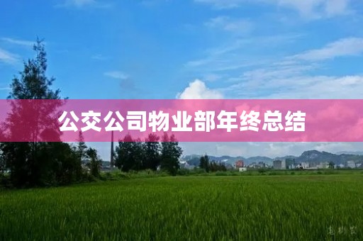 公交公司物业部年终总结