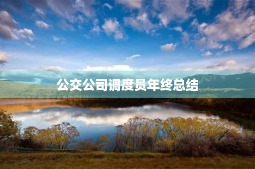 公交公司调度员年终总结
