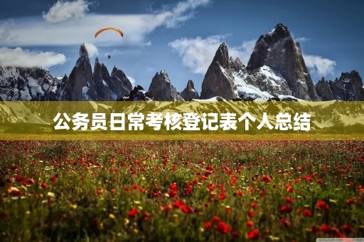公务员日常考核登记表个人总结
