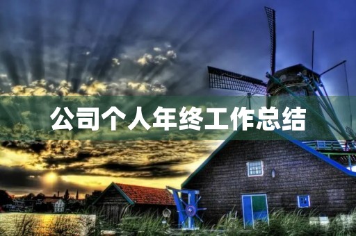 公司个人年终工作总结