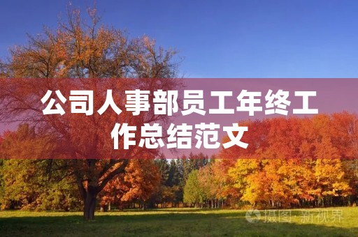 公司人事部员工年终工作总结范文 公司人事部员工年终工作总结范文