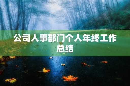 公司人事部门个人年终工作总结