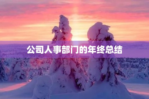 公司人事部门的年终总结