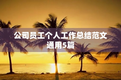 公司员工个人工作总结范文通用5篇