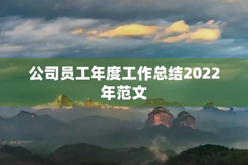 公司员工年度工作总结2022年范文