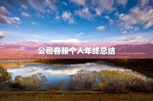 公司客服个人年终总结