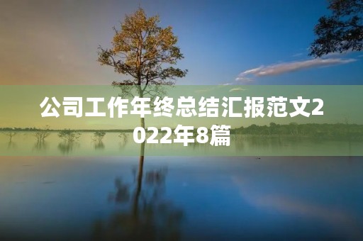 公司工作年终总结汇报范文2022年8篇