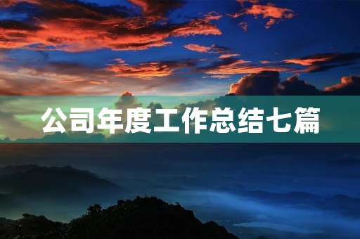 公司年度工作总结七篇