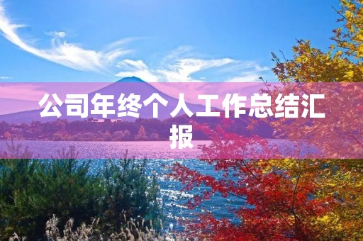 公司年终个人工作总结汇报