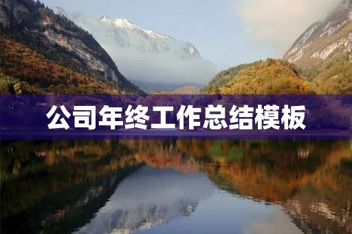 公司年终工作总结模板