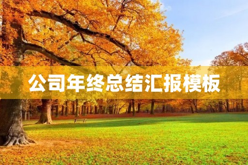公司年终总结汇报模板