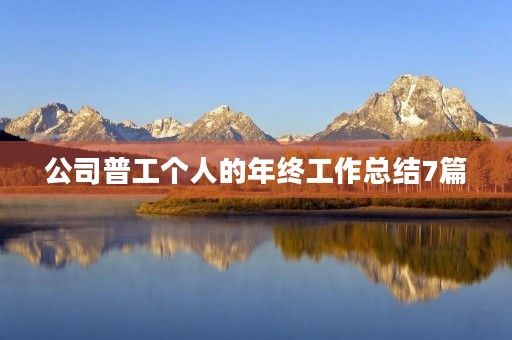 公司普工个人的年终工作总结7篇
