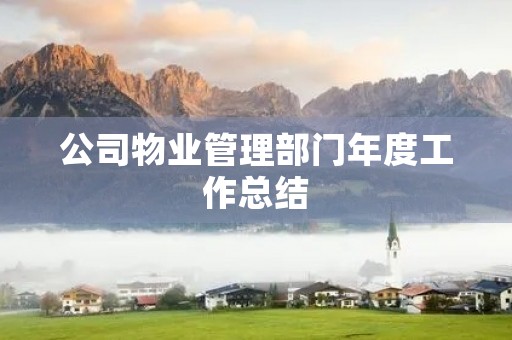 公司物业管理部门年度工作总结