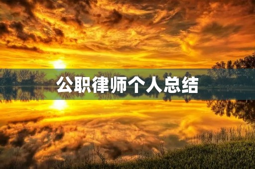 公职律师个人总结