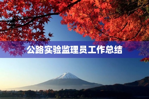 公路实验监理员工作总结