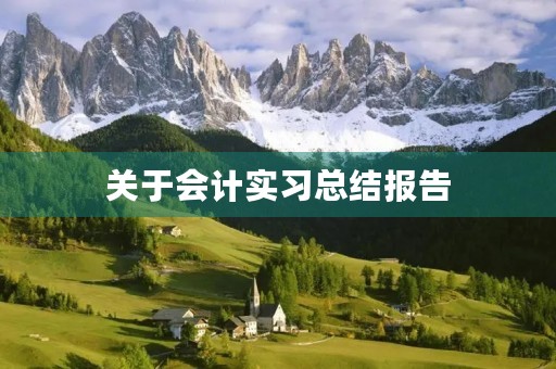 关于会计实习总结报告