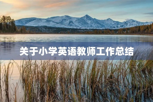 关于小学英语教师工作总结