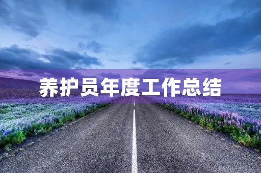 养护员年度工作总结