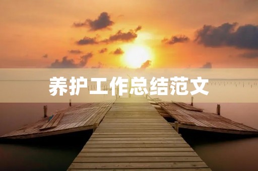 养护工作总结范文