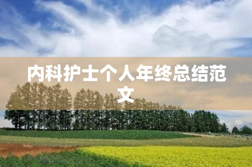 内科护士个人年终总结范文