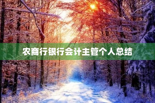 农商行银行会计主管个人总结