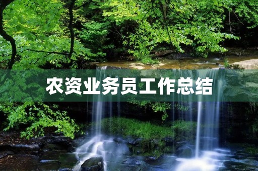 农资业务员工作总结