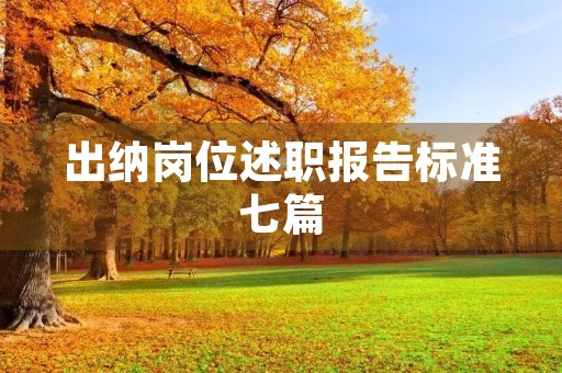 出纳岗位述职报告标准七篇
