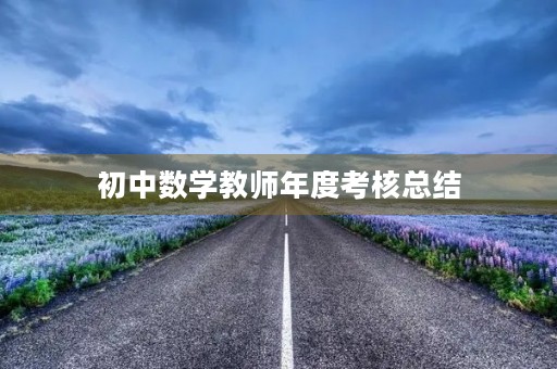 初中数学教师年度考核总结