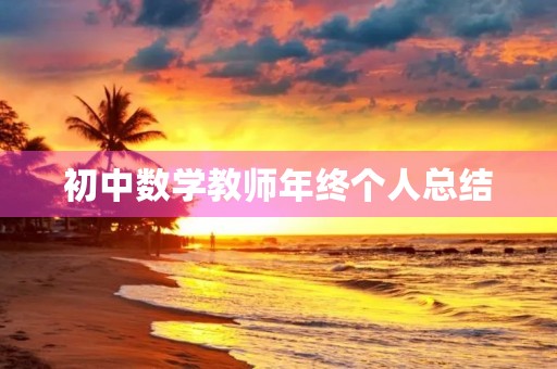 初中数学教师年终个人总结