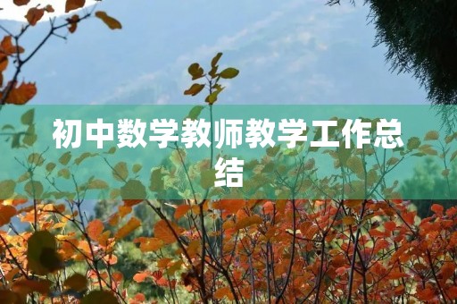 初中数学教师教学工作总结(7篇)