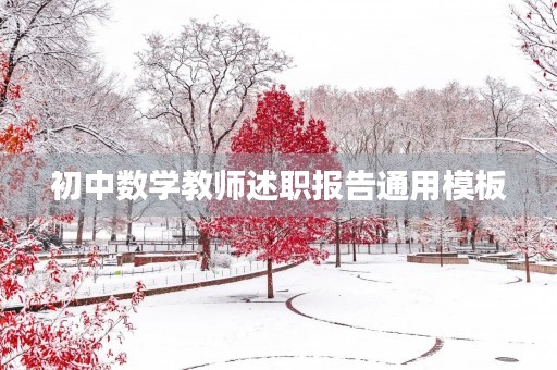 初中数学教师述职报告通用模板