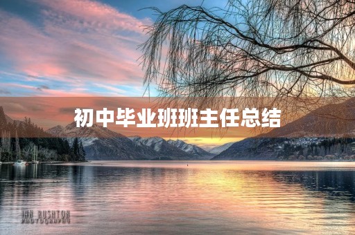 初中毕业班班主任总结