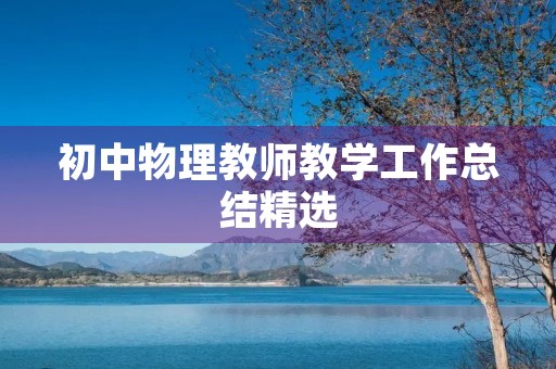 初中物理教师教学工作总结精选