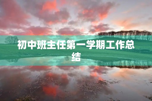 初中班主任第一学期工作总结