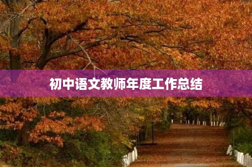 初中语文教师年度工作总结 初中语文教师年度工作总结