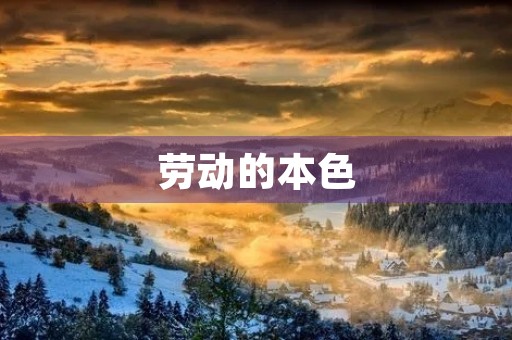 劳动的本色 劳动的本色