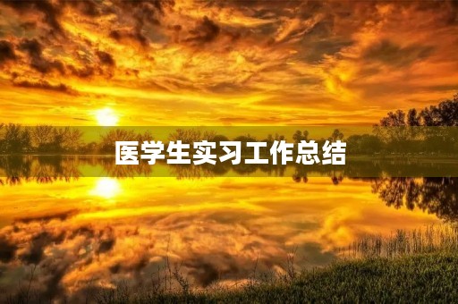 医学生实习工作总结（5篇）