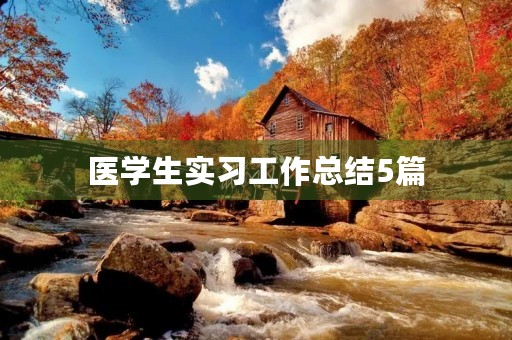 医学生实习工作总结5篇