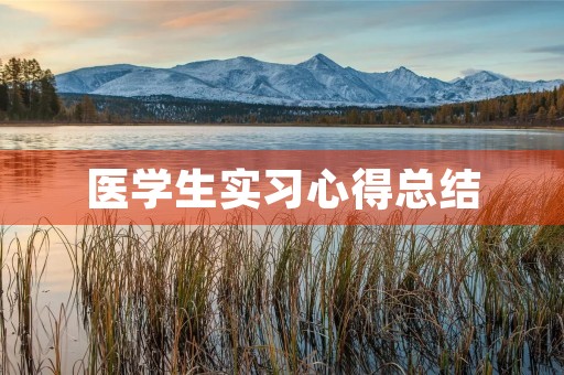 医学生实习心得总结