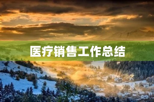医疗销售工作总结 医疗销售工作总结